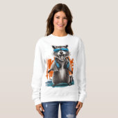 Sweatshirt Raccoon cool avec casque (Devant entier)
