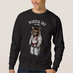 Sweatshirt Raccoon Judo Karate Master En Judogi Blanc