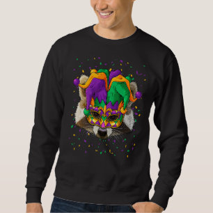 Sweatshirt Raccoon Mardi Gras Visage animal Carnaval Jester F
