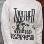 Sweatshirt Raccoon monochromatique mignon Valentine Love