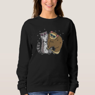Sweatshirt Raccoon Possum Skunk Armadillo Group Hug Phalanger