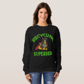 Sweatshirt Raccoon Recyclage Superhero Trash Recycler Bins (Devant entier)