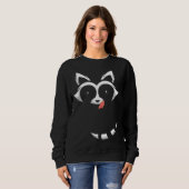 Sweatshirt Raccoon Visage Halloween Costume Avec Queue (Devant entier)