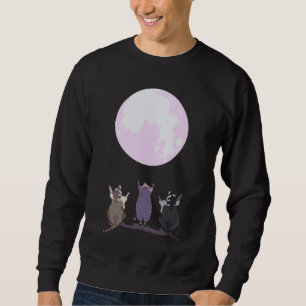 Sweatshirt Raccoons Howl At The Moon Trois Loups Parodie - Cu