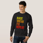 Sweatshirt Race Break Fixer Répéter Racing Mécanique Distress (Devant entier)