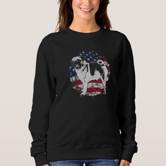 Sweatshirt Race de chien Pug Mops Carlin 32 (Devant)