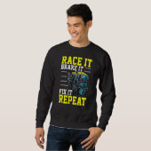 Sweatshirt Race it Brake It Fix it Répéter Tunin Turbo Tunin (Devant entier)