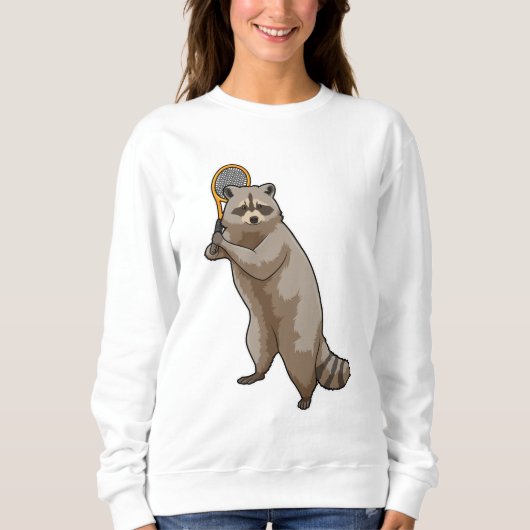 Sweatshirt Racon au Tennis avec raquette de tennis (Devant)
