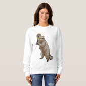 Sweatshirt Racon au Tennis avec raquette de tennis (Devant entier)