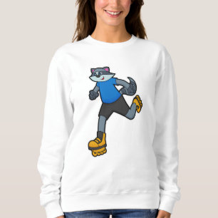 Sweatshirt Racon comme patineur avec patins en ligne