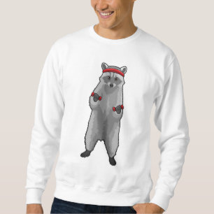 Sweatshirt Racoon à Fitness avec Dumbbells