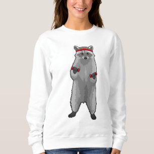 Sweatshirt Racoon à Fitness avec Dumbbells
