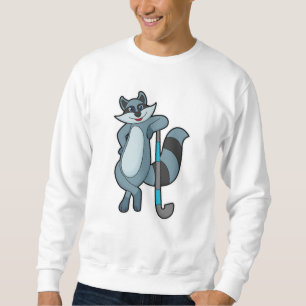 Sweatshirt Racoon à Hockey avec bâton de hockey