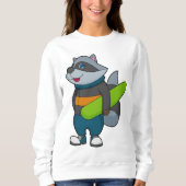 Sweatshirt Racoon as Snowboarder avec snowboard (Devant)