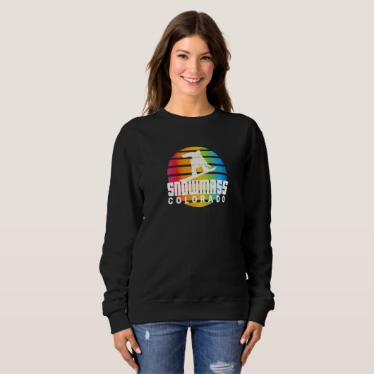 Sweatshirt Rad Snowboard Retro Sun Snowboardeur Snowmass Coul (Devant entier)