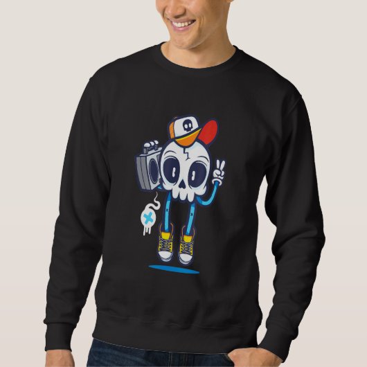 Sweatshirt Radio Crâne Disco Crâne Crâne (Devant)