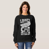 Sweatshirt Rafting Cat White Water Boating Rafter (Devant entier)