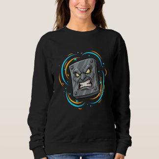 Sweatshirt Raging Steel Face Monster Gamer Rage Energy