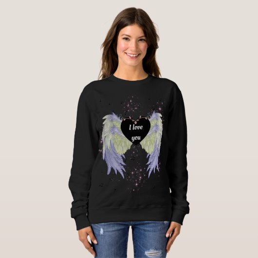 Sweatshirt Rainbow angel wings (Devant entier)