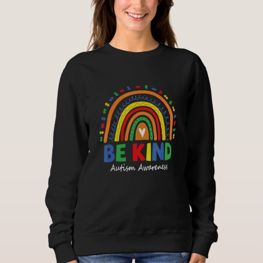 Sweatshirt Rainbow Be Kind School Anti-Bulling Awareness End (Devant)