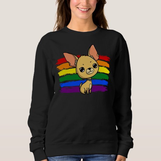 Sweatshirt Rainbow Chihuahua (Devant)