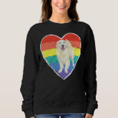 Sweatshirt Rainbow Heart Golden Labrador Retriever Pet Dog (Devant)