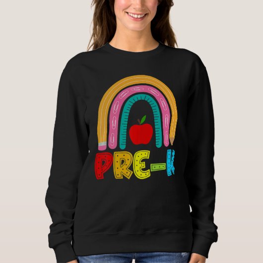 Sweatshirt Rainbow PrK Joyeux Premier Jour D'École (Devant)