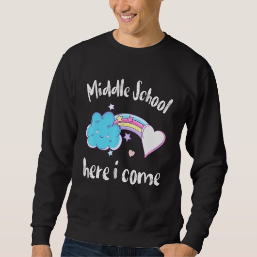 Sweatshirt Rainbow Student Happy Back School collège Il (Devant)