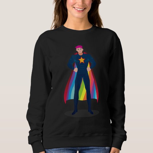 Sweatshirt Rainbow Super Hero (Devant)