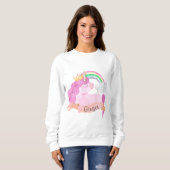 Sweatshirt 🌈 Rainbow Unicorn Nom personnalisé    (Devant entier)