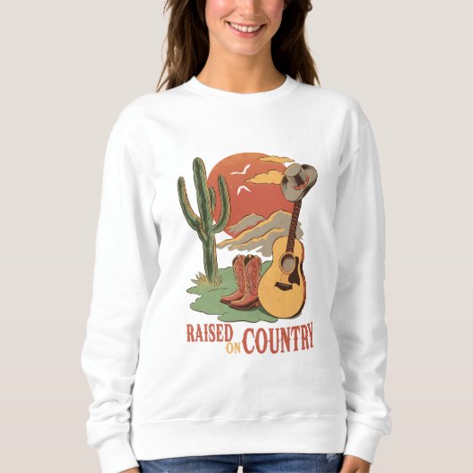 Sweatshirt Raisonné sur le pays - Rustic Western Design (Devant)