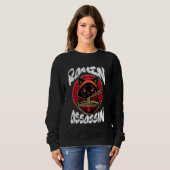 Sweatshirt Ramen Assassin Chat noir drôle Japonais Ramen Nood (Devant entier)