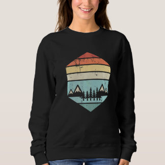Sweatshirt Randonnée Mountain Sunset Retro Randonnée Vintage