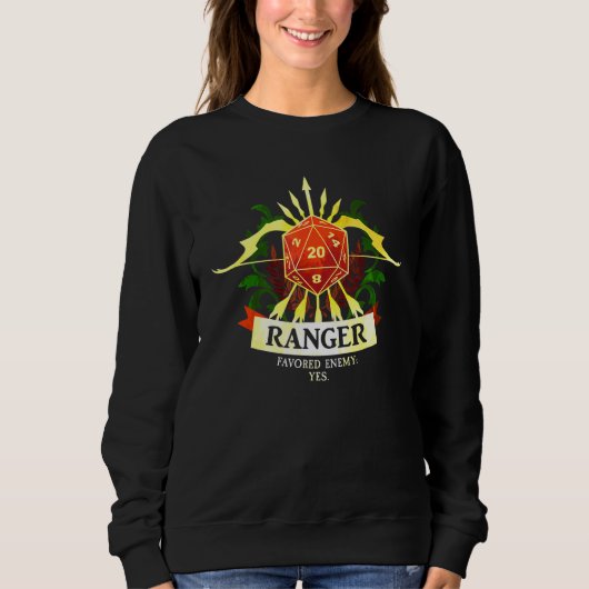 Sweatshirt Ranger Classe D20 Tabletop Dungeons RPG Dragons (Devant)