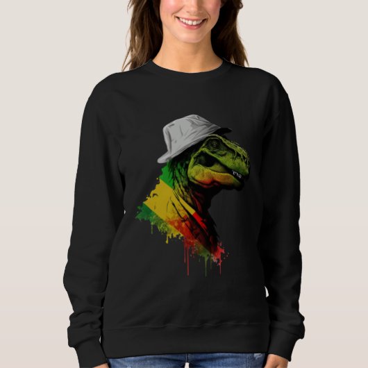 Sweatshirt Rasta Rex Stylish Rastafari Reggae & Jamaica Vibes (Devant)