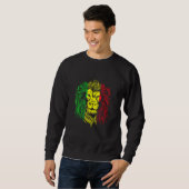 Sweatshirt Rastafarian Lion Mandala Reggae Music Jamaïque Ras (Devant entier)