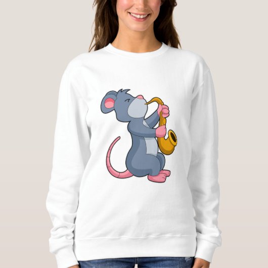 Sweatshirt Rat à Musique avec Saxophone (Devant)