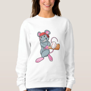 Sweatshirt Rat au baseball avec batte et casque de baseball
