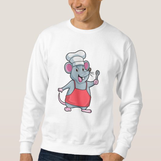 Sweatshirt Rat comme Chef avec tablier de Cuisine et cuillère (Devant)