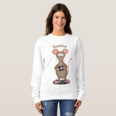 Sweatshirt Rat drôle avec dessin animé de la caméra (Devant entier)