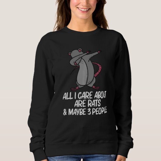 Sweatshirt Rat For Men Women Dabbing Black Brown Rodent Anima (Devant)