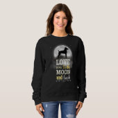 Sweatshirt Rat Terrier Chien Aimer À La Lune (Devant entier)