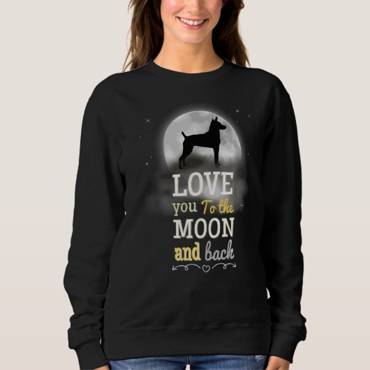 Sweatshirt Rat Terrier Chien Aimer À La Lune (Devant)