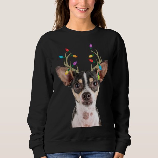 Sweatshirt Rat Terrier Reindeer Chien de Noël (Devant)