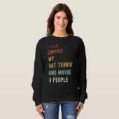 Sweatshirt Rat Terrier Retro Chien Et Café (Devant entier)