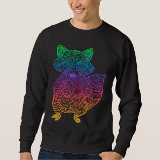 Sweatshirt Raton laveur psychédélique rétro animal