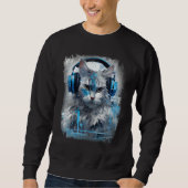 Sweatshirt Rave EDM Birman Cat Headphone (Devant)