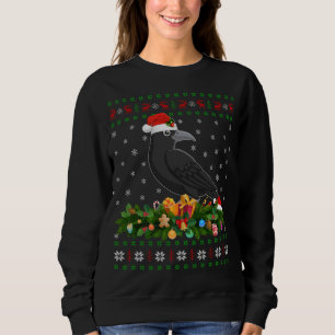 Sweatshirt Raven Crow Oiseau Amant Noël Chapeau de Noël Vilai