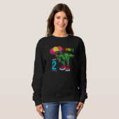 Sweatshirt Rawr Niveau 2 Accepté 2e anniversaire de naissance (Devant entier)