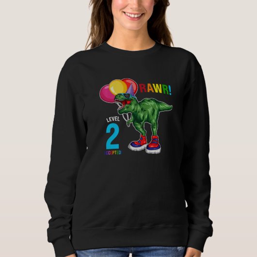 Sweatshirt Rawr Niveau 2 Accepté 2e anniversaire de naissance (Devant)